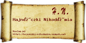 Hajnáczki Nikodémia névjegykártya